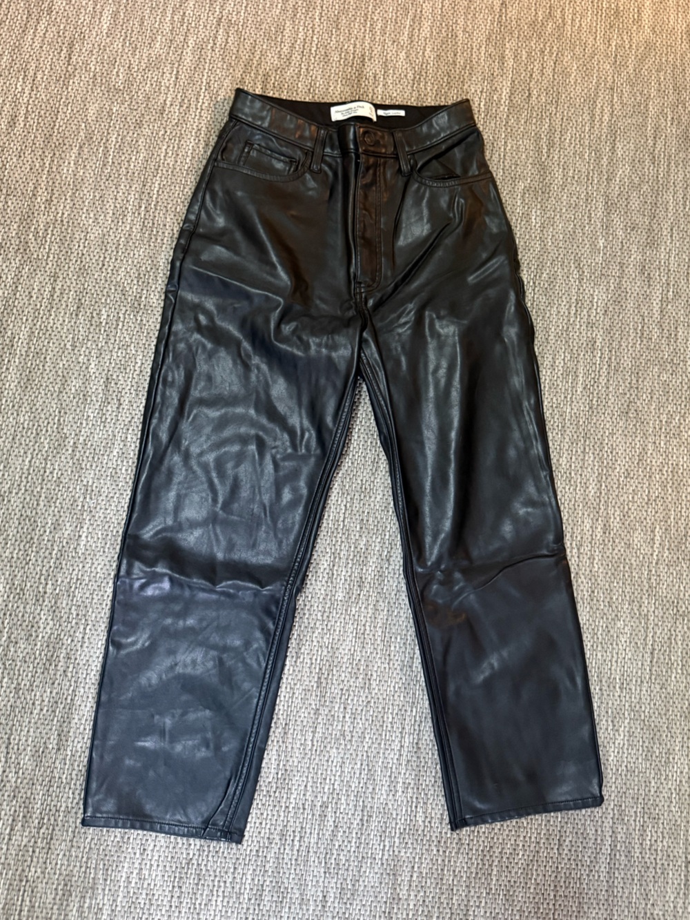 Abercrombie & Fitch Women’s Black Vegan Leather Cropped Pants